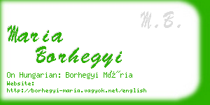 maria borhegyi business card